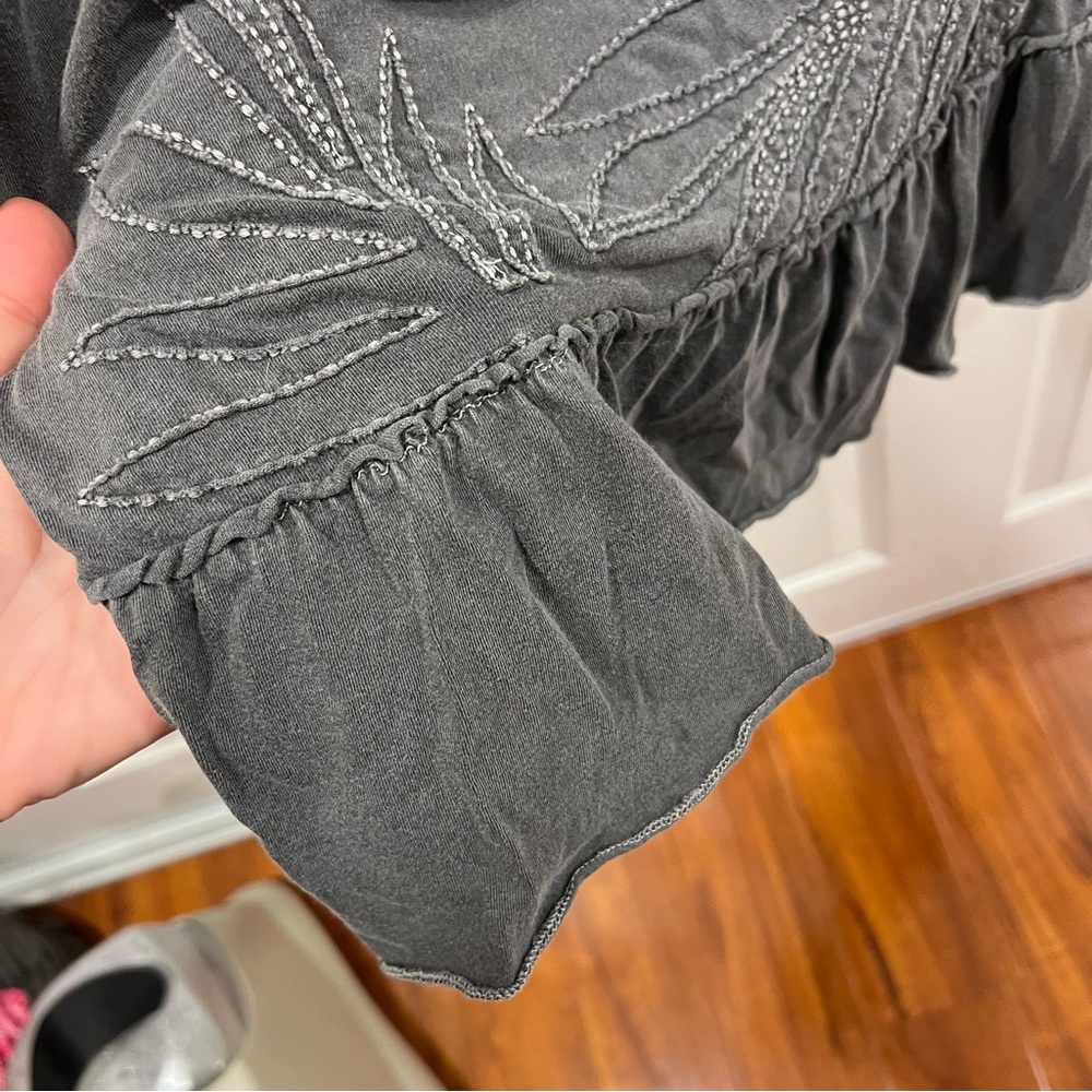 Billabong Vintage Y2K Babydoll Embroidered Mini Dress Grey Size Small Sleeveless - Picture 7 of 9